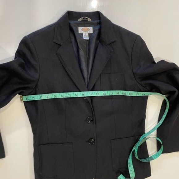 TALBOTS Vintage Petites Black Irish Linen Button Closure Jacket ~ Size 8 - Picture 13 of 15
